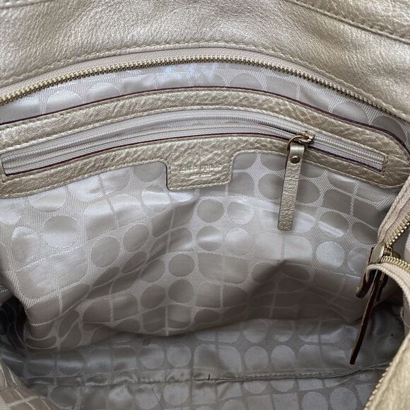 Kate Spade Large Gold Braided Hobo Bag Leather Tote - Picture 9 of 11